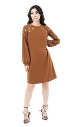 Pantora Women's Diane Grommet Dress Brown XL
