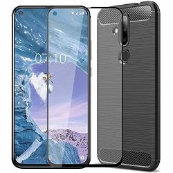 Mylboo For Nokia 6.2 Case nokia X71 Case Nokia 6.2 Screen Protector 3 In 1 Soft Ultra-thin Flexible Tpu Silicone Phone Case + 1 Package Full Screen Film For Nokia 6.2 Black