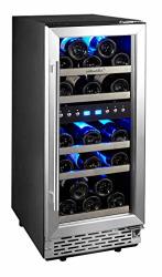 Phiestina 15 Inch Dual Zone Wine Cooler Refrigerator - 29 Bottle Built-in Or Free-standing Frost Free Compressor Wine Refrigerator For White And Red Wines