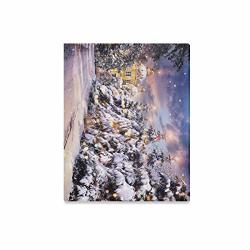 Iiakxnb Wall Art Painting Church Illuminated Christmas Trees Snowfall On Prints On Canvas The Picture Landscape Pictures Oil For Home Modern Decoration Print Decor
