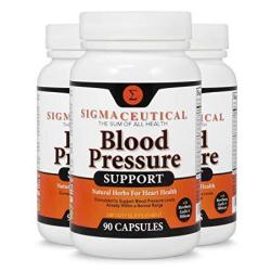 3 Pack Of Premium Blood Pressure Support Formula - High Blood Pressure Supplement W vitamins Hawthorn Extract Olive Leaf Garlic Extract & Hibiscus