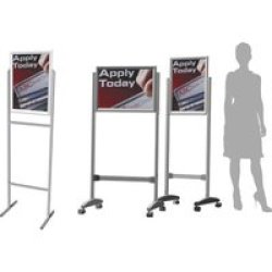 Poster Frame Stand A0 - Double Sided - Castors