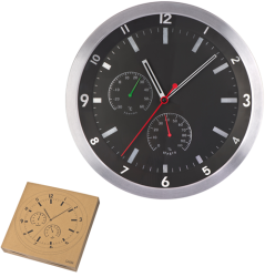 METAL Wall Clock With Hygro And Thermometer