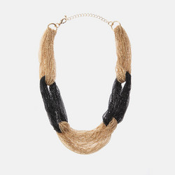 Miss Maxi Gold & Black Chain Reaction Necklace