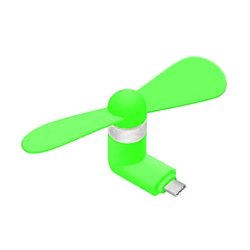 Portable Usb-c Fan Works With Most Smart Phones With Usb-c Light Green