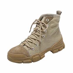 Women's Work Hiking Boots - Fashion Classic Lace-up Walking Comfort Casual Travel Ankle Boots US:6.5-7.0 Brown