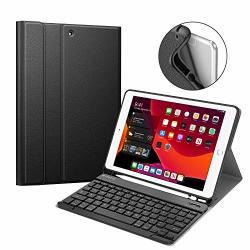 Fintie Keyboard Case For New Ipad 7TH Gen 10.2 Inch 2019 Soft Tpu Back Protective Stand Cover With Built-in Pencil Holder Magnetically Detachable Wireless