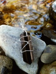Smokey Quartz Silver Plated Wire Wrap From South Africa