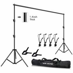 Slow Dolphin Photo Video Studio 12FT W X 10FT H Heavy Duty Adjustable Photography Backdrop Stand Background Support System Kit With Carry Bag