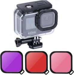 3 Pack Dive Filter Kit + Waterproof Case For Gopro Hero 12 Black 2023