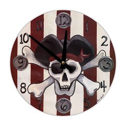 Wall Clock Sherri Blum Pirate Skull
