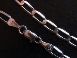 Solid Sterling Silver Chain. 45 Cm Long