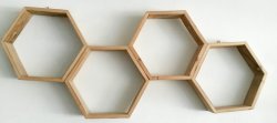 Hexagon Shaped Shelf Raw Reclaimed Wood - Standard