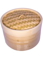 World Of Flavours Large Two Tier Bamboo Steamer