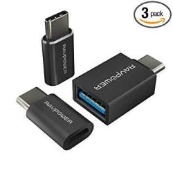 USB C Adapter Ravpower 3 In 1 Pack USB C To Micro USB USB C To USB 3.0 Adapter Data Transfer For Galaxy S8