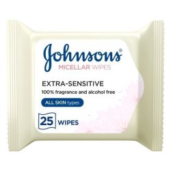 Johnsons Johnson's Micellar All Skin Type Face Wipes 25 Pack