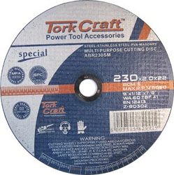 Tork Craft Cutting Disc Multi Purpose 230 X 2.0 X 22.2MM For Steel Ss Pva Stone