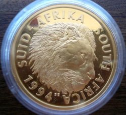 Big Five Natura Serie 1994 - 1998 5 X 1oz Gold Coins With Certification Sa-mint