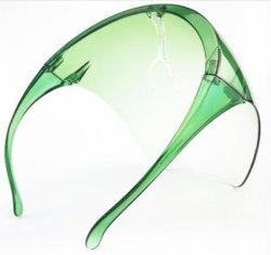 Protective Transparent Anti Fog Isolation Face Shield With Spectacle Frame Mask - Green