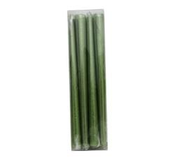 Bulk Pack X 12 Candle Tapered 25CM Metal Green