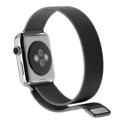 42mm Milanese Magnetic Loop Stainless Steel Strap Watchband For Apple Watch - Black