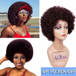 Deals On Afro Short Wigs Fluffy Yaki Hair Heat Resistant Fiber