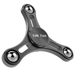 Timi Tree Novelty Hand Spinning Toy Metal Gyro Durable High Speed Ball Bearing Perfect For Stree Release Black