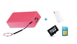 Powerbank Accessory Bundle - Pink Incl. 1.2gb Starter Pack + Screen Protector + Sd Card