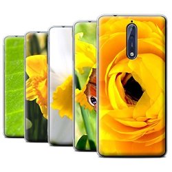 STUFF4 Gel Tpu Phone Case Cover For Nokia 8 Multipack Floral Garden Flowers Collection