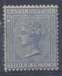 Natal 1882 Qv 3D Blue Wmk Ca Key Value Scarce Fine Mint
