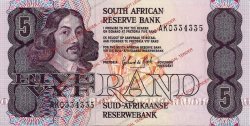 1989 South Africa G.p.c. De Kock 3RD Issue R5 Banknote Unc 50% Off