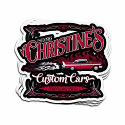 Jarky Love 3 Pcs Stickers Christine's Custom Cars Stephen King 4 3 Inch Die-cut Wall Decals For Laptop Window