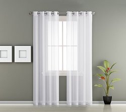 Asatex 2 Panels Window Grommet Semi Sheer Curtains By 108 Inch