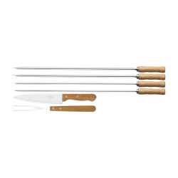 Tramontina Skewer Braai Set With Carving Knife And Fork 6 Piece