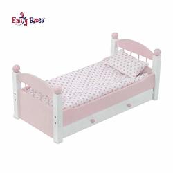 Emily Rose 18 Inch Doll Furniture Bed For American Girl Dolls Stackable Doll Trundle Bed Includes Doll Bedding And 18 Inch Doll Clothes