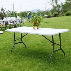 Zipperl Outdoor Folding Camp Table Portable Outdoor Desk Picnic Table Multipurpose Rectangle Table Plastic Dining Table For Party Camping Fishing Picnic Bbq