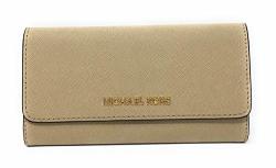 Michael Kors Jet Set Travel Large Trifold Leather Wallet Bisque