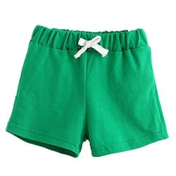 Fabal Summer Kids Cotton Shorts Boys Girls Shorts Candy Clothing Shorts Baby Clothing 5T Green
