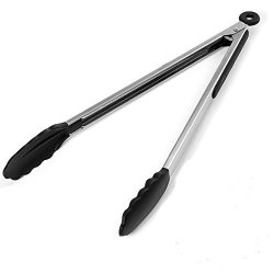 Long Arcticwolf Kitchen Grill Tongs 16 Heavy Duty Stainless Steel With Locking Heat Resistant Non-stick Silicone Tips Easy-clean