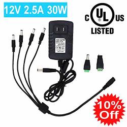 UL Listed Munzong 12V 2.5A 30W AC DC Switching Power Supply Adapter Input 12 