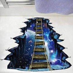 3D Wall floor Sticker - Outer Space Ladder