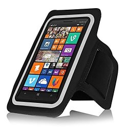 New Inventcase Black Sports Gym Jogging Armband Case Cover Sleeve Pocket Pouch For Nokia Lumia 930 Size: 5.5"