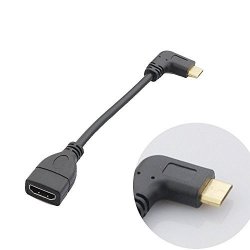 Seadream 6" 15CM High Speed 90 Degree MINI HDMI Left-toward Male To HDMI Female Cable Adapter Connector Left-toward