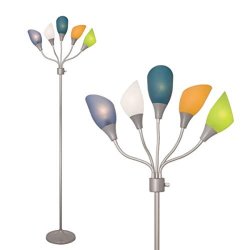 Lightaccents Floor Lamp - Medusa Floor Lamp - 5 Light Stand Up Lamp - Multi Head Standing Lamp With 5 Adjustable Multicolor Acrylic Reading