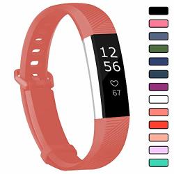 Viniki Sport Watch Bands Compatible With Fitbit Alta Hr Soft Water Proof Fitness Straps For Women Men Orange Small