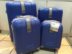 Set Of 4 Suitcases Travel Trolley Luggage Abs With Universal Wheels Blue