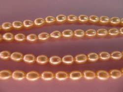 Freshwater Pearls - Rice Shape - Peach - 35CM String