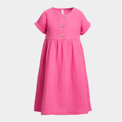 Older Girl&apos S Pink Button Front Dress