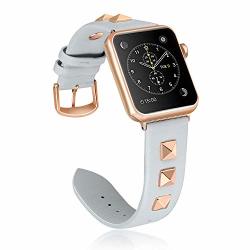 Csjd Applewatch Compatible Strap With 38MM 40MM Leather Leather Strap strap Series 4 3 2 1 Sport Version And Version 2017 Gold 42MM