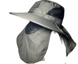 Sun Hat With Neck Flap And Mosquito Mask Removable